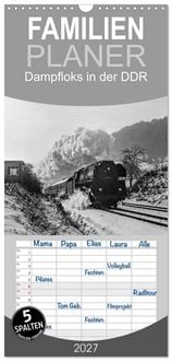 Produktbild: Familienplaner 2027 - Dampfloks in der DDR mit 5 Spalten (Wandkalender, 21 x 45 cm) CALVENDO