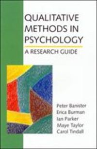Produktbild: Banister, E: Qualitative Methods in Psychology
