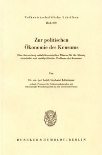 Produktbild: Zur politischen &Ouml;konomie des Konsums.