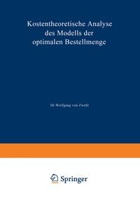 Produktbild: Kostentheoretische Analyse des Modells der optimalen Bestellmenge