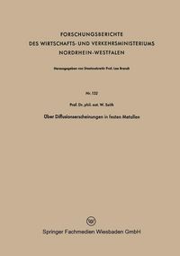 Produktbild: &Uuml;ber Diffusionserscheinungen in festen Metallen