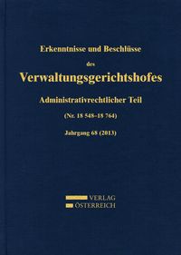 Produktbild: Erkenntnisse und Beschl&uuml;sse des Verwaltungsgerichtshofes