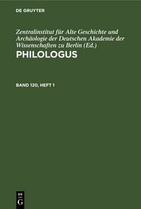 Produktbild: Philologus. Band 120, Heft 1