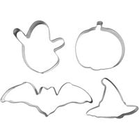 Produktbild: Creativ Company Ausstechf&ouml;rmchen, Geist, K&uuml;rbis, Hexenhut, Fledermaus, H 2 cm, Gr&ouml;&szlig;e 7-12,4 cm, 4 Stk