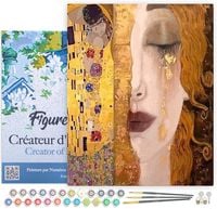 Produktbild: FiguredArt PN2088-Y - Malen nach Zahlen, Gustav Klimt, Leinen-Keilrahmen (40x50cm), Malset, Paint by Numbers