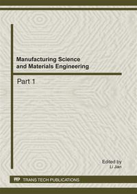 Produktbild: Manufacturing Science and Materials Engineering