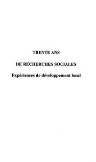 Produktbild: Trente ans de recherches sociales