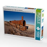 Produktbild: CALVENDO Puzzle Eisenbahnfriedhof bei Uyuni, 3.650 m &uuml;. N., Bolivien | 1000 Teile Lege-Gr&ouml;&szlig;e 64x48cm Foto-Puzzle f&uuml;r gl&uuml;ckliche Stunden