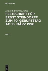 Produktbild: Festschrift f&uuml;r Ernst Steindorff zum 70. Geburtstag am 13. M&auml;rz 1990