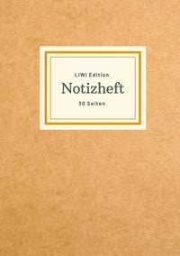 Produktbild: D&uuml;nnes Notizheft A5 liniert - Notizbuch 30 Seiten 90g/m&sup2; - Softcover hellbraun