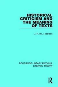 Produktbild: Historical Criticism and the Meaning of Texts
