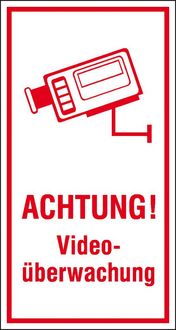 Produktbild: SafetyMarking 51.G5035 Hinweisschild Video&uuml;berwachung Aluminium (B x H) 80 mm x 150 mm 1 St.