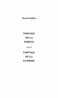 Produktbild: Partage de la parole