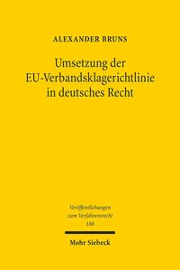Produktbild: Umsetzung der EU-Verbandsklagerichtlinie in deutsches Recht