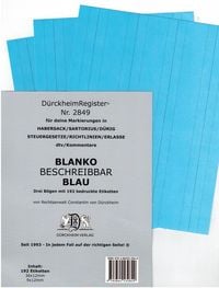 Produktbild: D&uuml;rckheimRegister&reg; BLANKO-BLAU beschreibbar f&uuml;r Gesetzessammlungen
