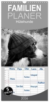 Produktbild: Familienplaner 2026 - H&uuml;tehunde mit 5 Spalten (Wandkalender, 21 x 45 cm) CALVENDO