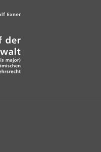 Produktbild: Exner, A: Begriff der h&ouml;heren Gewalt (vis major)