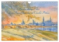 Produktbild: Dresden und das Elbtal - Ein Aquarellkalender von Claudia Pinkau (Wandkalender 2026 DIN A4 quer), CALVENDO Monatskalender