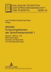 Produktbild: Aktuelle Forschungsthemen der Sprechwissenschaft 1