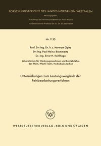 Produktbild: Untersuchungen zum Leistungsvergleich der Feinbearbeitungsverfahren