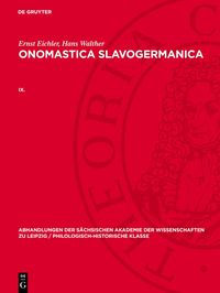 Produktbild: Onomastica Slavogermanica. IX.