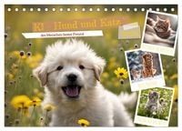 Produktbild: KI - Hund und Katz `des Menschen bester Freund (Tischkalender 2026 DIN A5 quer), CALVENDO Monatskalender