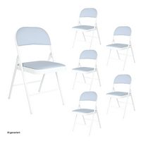 Produktbild: HTI-Living Klappstuhl Kunstleder Gestell Wei&szlig; 6er-Set Klappstuhl Kunstleder Gestell Wei&szlig; 6er-Set