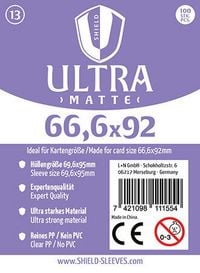 Produktbild: Shield Ultra Matte 13 - 100 Super Sleeves f&uuml;r Kartengr&ouml;&szlig;e 66,6 x 92 mm