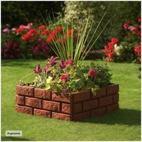 Produktbild: HTI-Living Beetumrandung 4er Set Kunststoff Steinoptik Stecksystem Gesamtl&auml;nge 180 cm