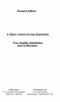Produktbild: L'education d'une emotion