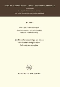 Produktbild: Die Hauptterrassenfolge am linken Niederrhein aufgrund der Schotterpetrographie