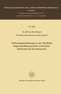 Produktbild: Verformungserscheinungen an der Oberfl&auml;che biegewechselbeanspruchter austenitischer Stahlproben bei Raumtemperatur