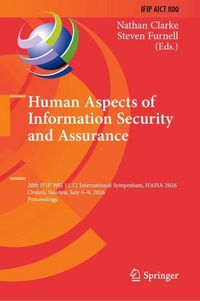 Produktbild: Human Aspects of Information Security and Assurance