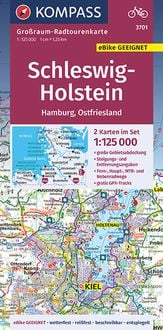Bild vom Artikel KOMPASS Großraum-Radtourenkarte 3701 Schleswig-Holstein, Hamburg, Ostfriesland 1:125.000 vom Autor 