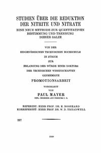 Produktbild: Studien &uuml;ber die Reduktion der Nitrite und Nitrate