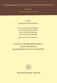 Produktbild: Einflu&szlig; von Reinigungsparametern auf die Ver&auml;nderung der Oberfl&auml;chenstruktur von Teppichen