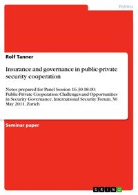 Produktbild: Insurance and governance in public-private security cooperation