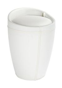Produktbild: Hocker Mod. Candy White in Lederoptik, mit abnehmbarem W&auml;schesammler