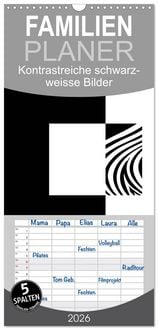 Produktbild: Familienplaner 2026 - Kontrastreiche schwarz-weisse Bilder mit 5 Spalten (Wandkalender, 21 x 45 cm) CALVENDO