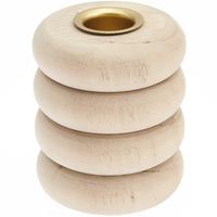 Produktbild: Holz Kerzenhalter Ringe, gro&szlig;, 7x7x8cm, passend f&uuml;r Kerzen &Oslash;