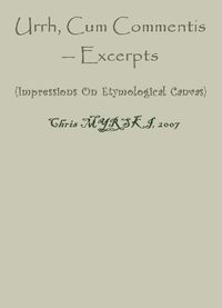 Produktbild: Urrh, Cum Commentis - Excerpts (Impressions On Etymological Canvas)