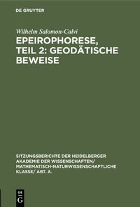 Produktbild: Epeirophorese, Teil 2: Geod&auml;tische Beweise