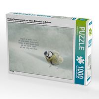 Produktbild: CALVENDO Puzzle Irischer Segenswunsch und kleine Blaumeise im Schnee | 1000 Teile Lege-Gr&ouml;&szlig;e 64x48cm Foto-Puzzle f&uuml;r gl&uuml;ckliche Stunden