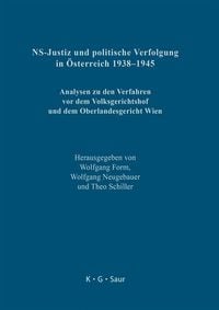 Produktbild: NS-Justiz und politische Verfolgung in &Ouml;sterreich 1938-1945