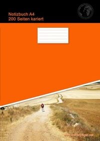 Produktbild: Notizbuch A4 200 Seiten kariert (Softcover Orange)