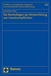 Produktbild: Die Rechtsfolgen der Nichterf&uuml;llung von Investorenpflichten