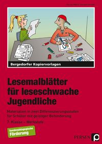 Produktbild: Lesemalbl&auml;tter f&uuml;r leseschwache Jugendliche