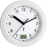 Produktbild: TFA Dostmann 60.3501 Funk Wanduhr 17.5cm x 5.5cm Weiß Badezimmer-/Feuchtraum geeignet