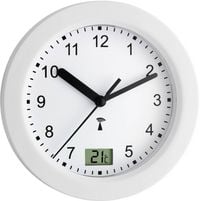 Produktbild: TFA Dostmann 60.3501 Funk Wanduhr 17.5cm x 55mm Wei&szlig; Badezimmer-/Feuchtraum geeignet