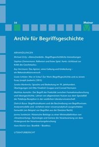 Produktbild: Archiv f&uuml;r Begriffsgeschichte. Band 56